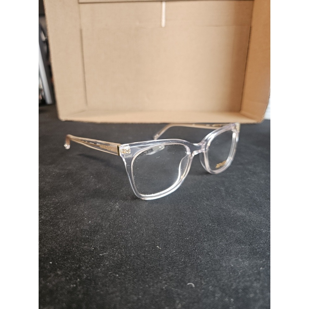 Reverb RVA69018 Eyeglass Frames Clear Crystal Gold Square 55-21-140 Full Rim